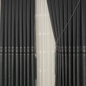 Pano Fon Perde Antrasit Zumrut Yesili tek Kanat Y829