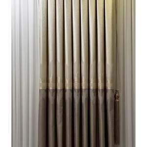 Pano Fon Perde Krem Kahve Tek Kanat Vel2023