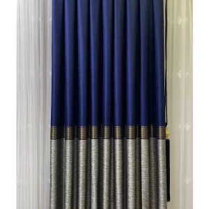 Pano Fon Perde Lacivert Gri tek Kanat Paris01