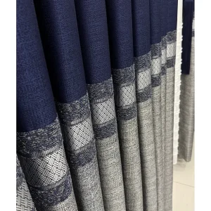 Pano Fon Perde Lacivert Gri Seritli Tek Kanat5