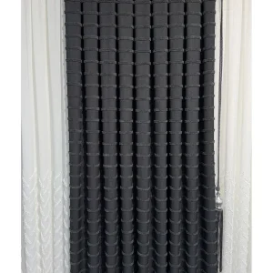 Pano Fon Perde Zarif Puskullu Antrasit Tek Kanat