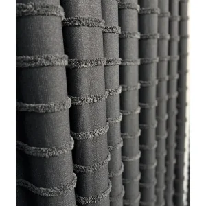 Pano Fon Perde Zarif Puskullu Antrasit Tek Kanat4