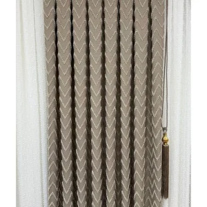 Tuylu Luks Pano Fon Perde Bej Tek Kanat1