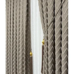 Tuylu Luks Pano Fon Perde Bej Tek Kanat2