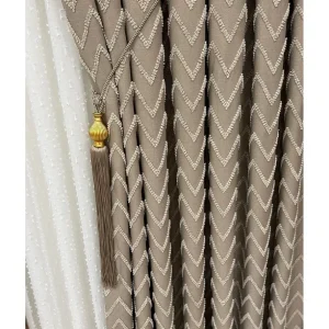 Tuylu Luks Pano Fon Perde Bej Tek Kanat5